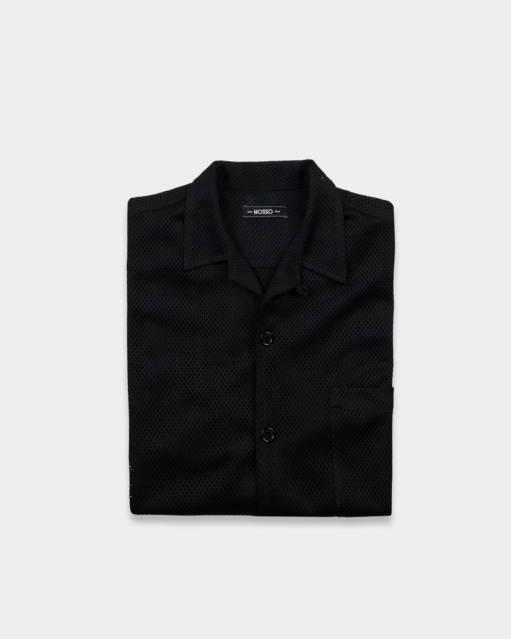 Black Mesh Short Sleeve Shirt