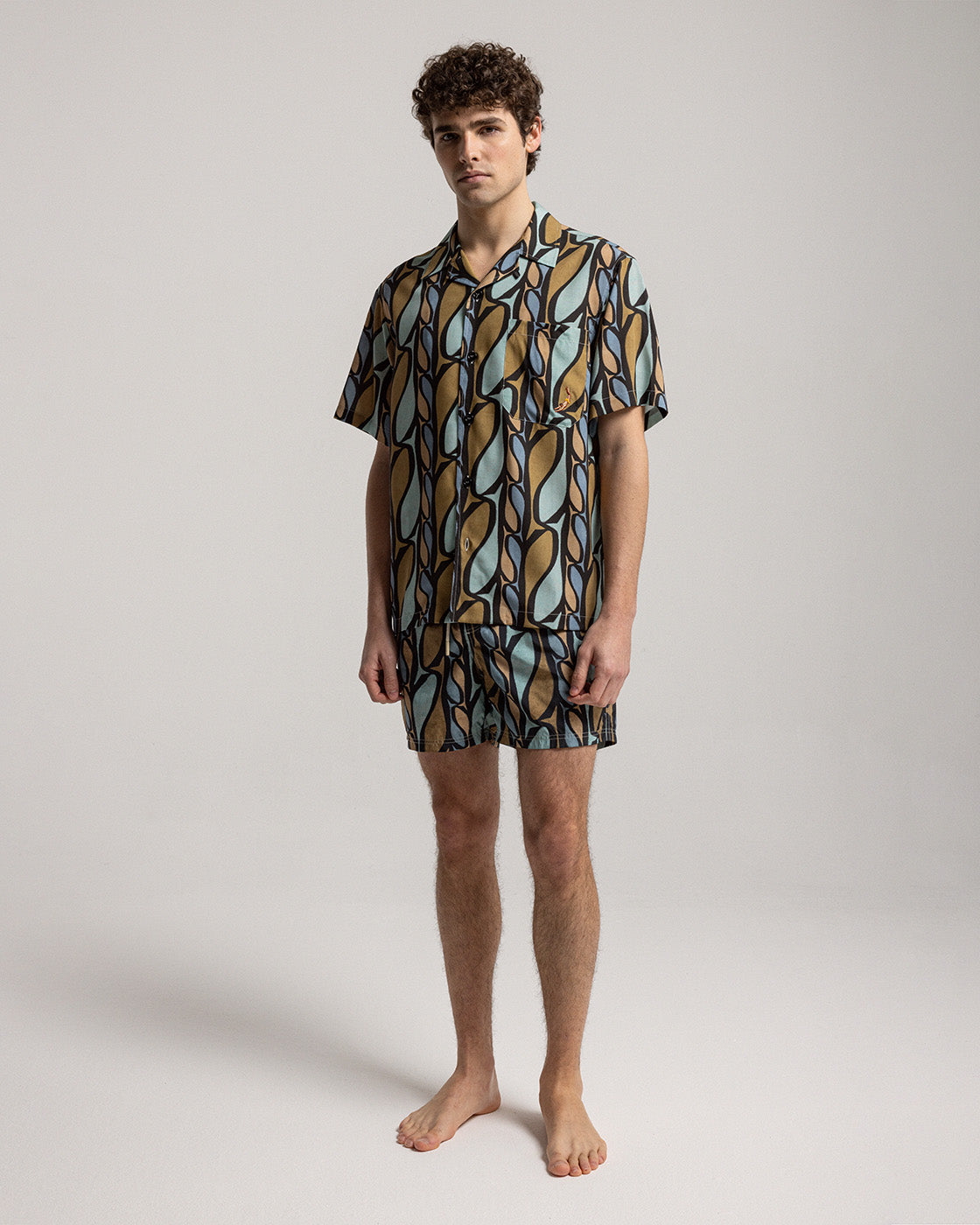 Brown Pesci Short Sleeve Shirt