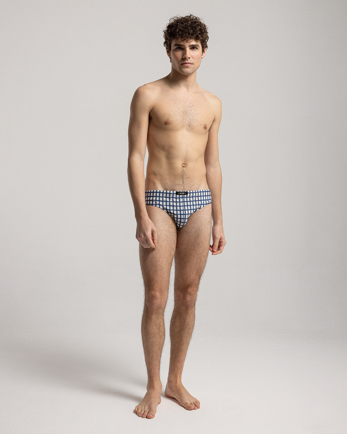 Blue Check Swim Brief