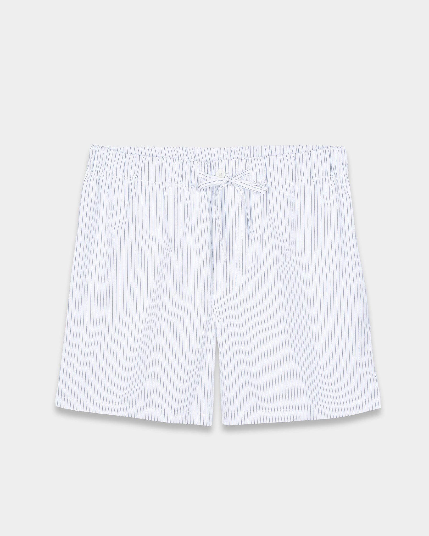 White Striped Cotton Shorts