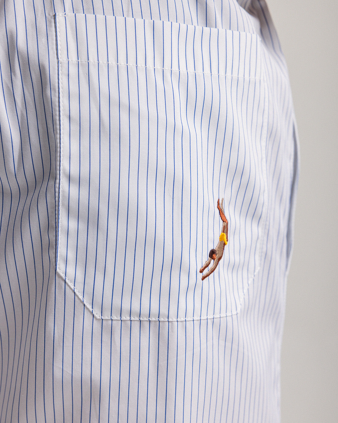 White Striped Cotton Shorts