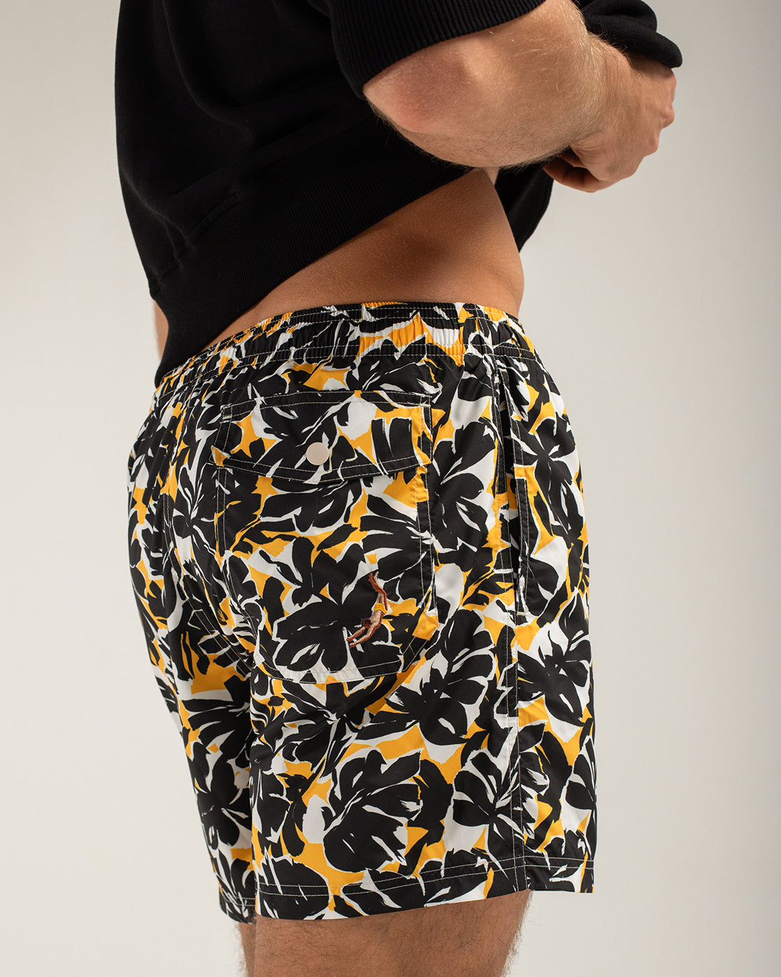 Black Foliage Swim Shorts