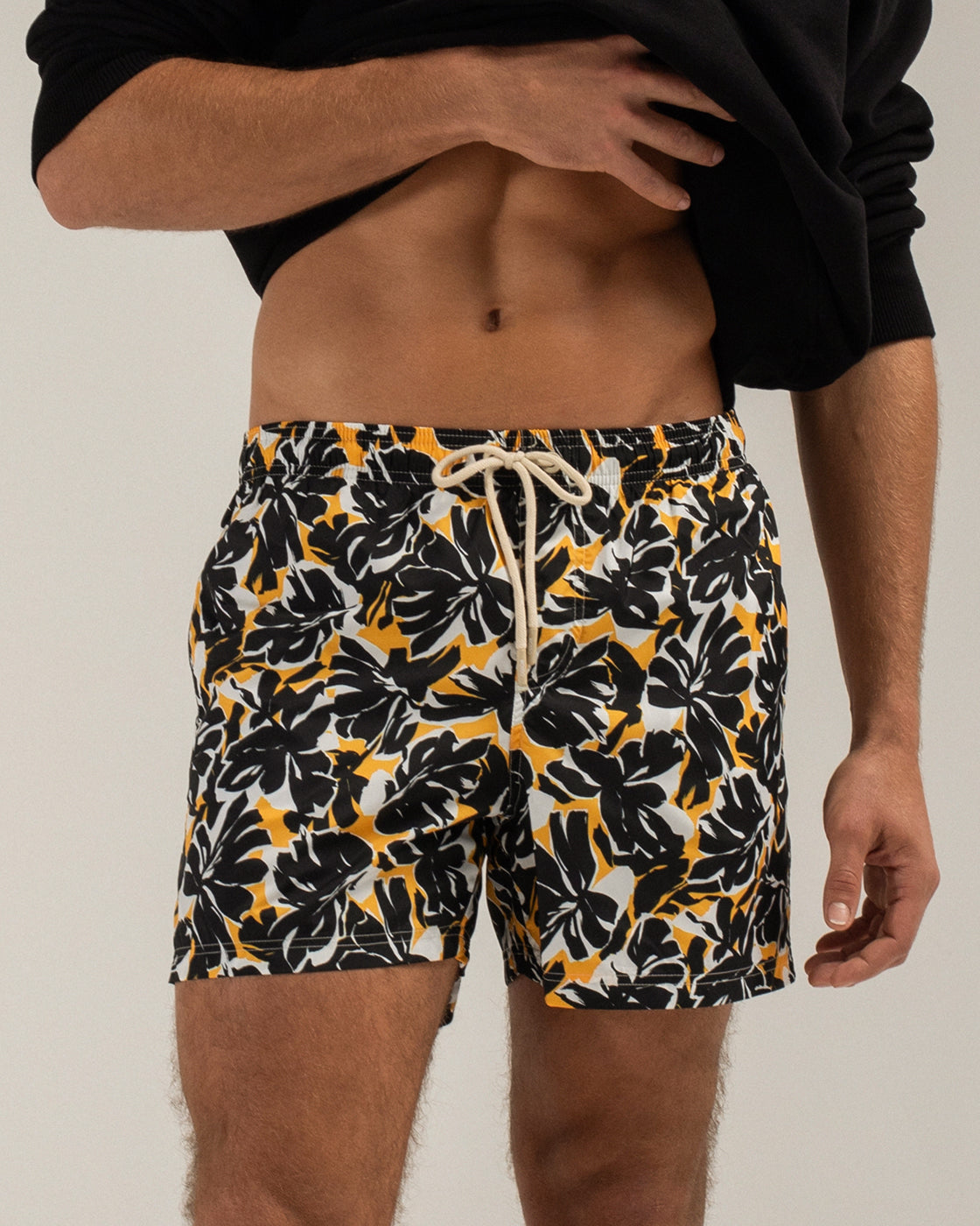 Black Foliage Swim Shorts