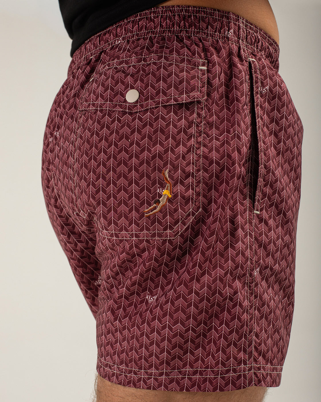 Bordeaux Grains Swim Shorts