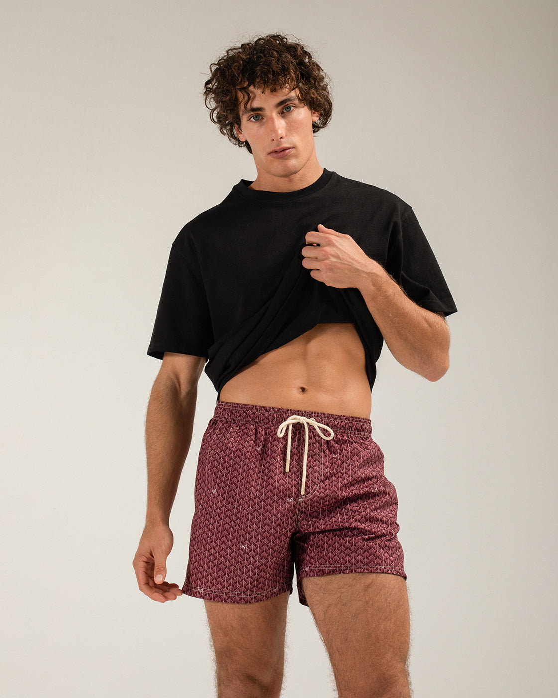 Bordeaux Grains Swim Shorts
