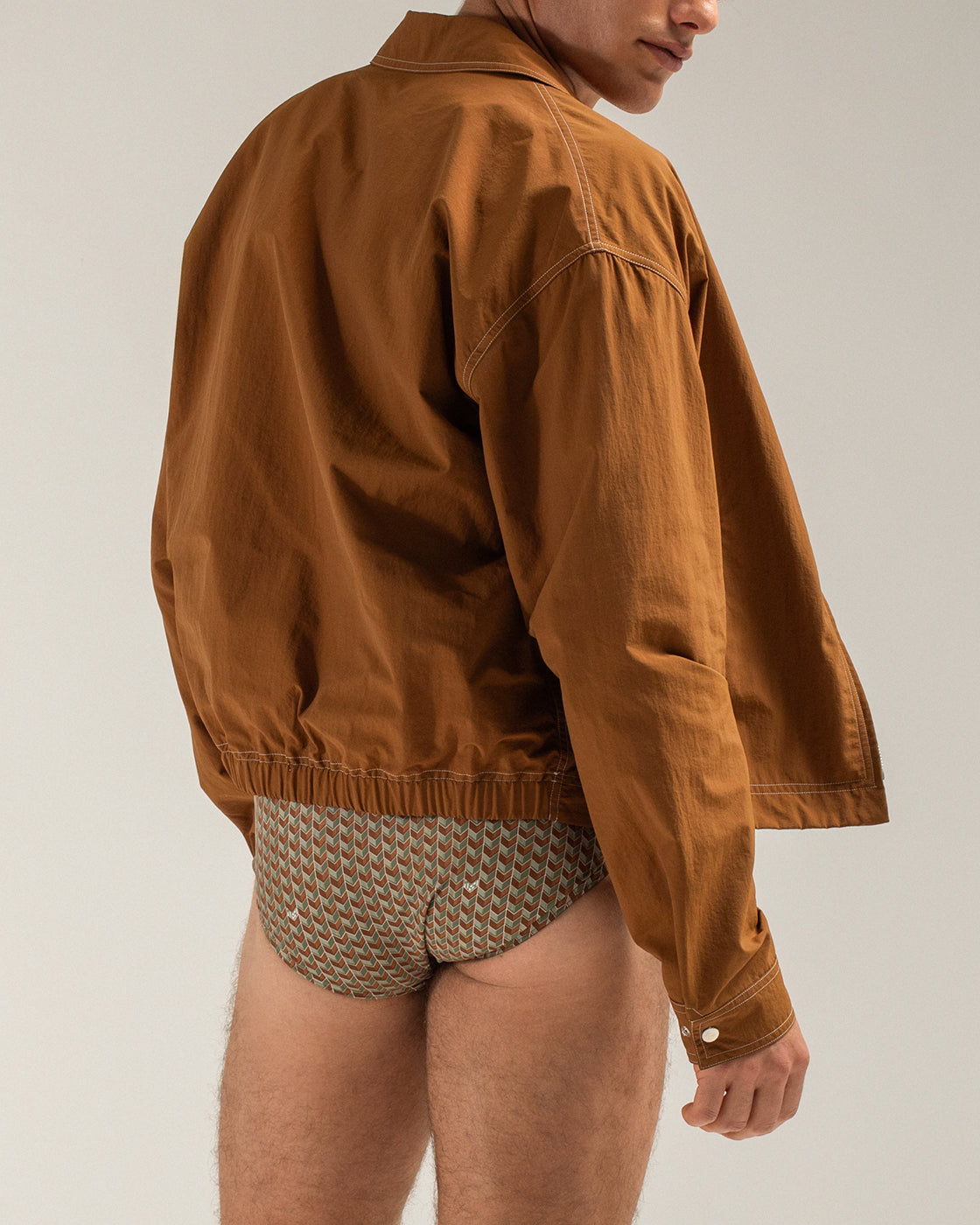 Brown Boxy Fit Jacket