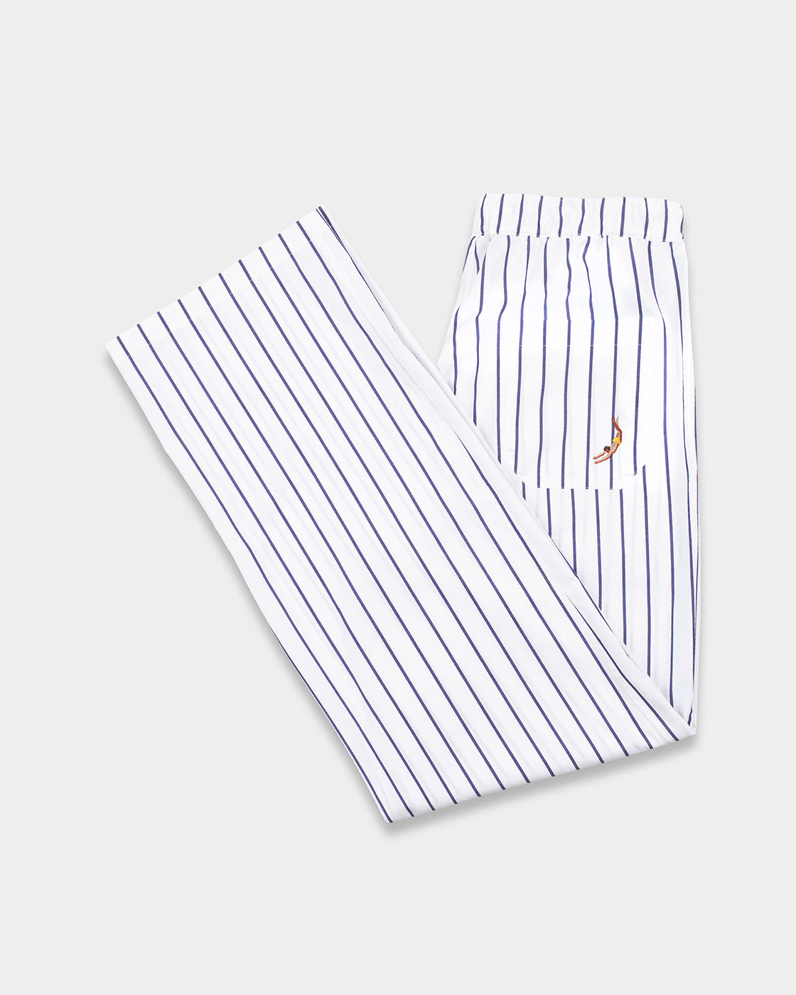 Blue Sun Stripes Cotton Trousers