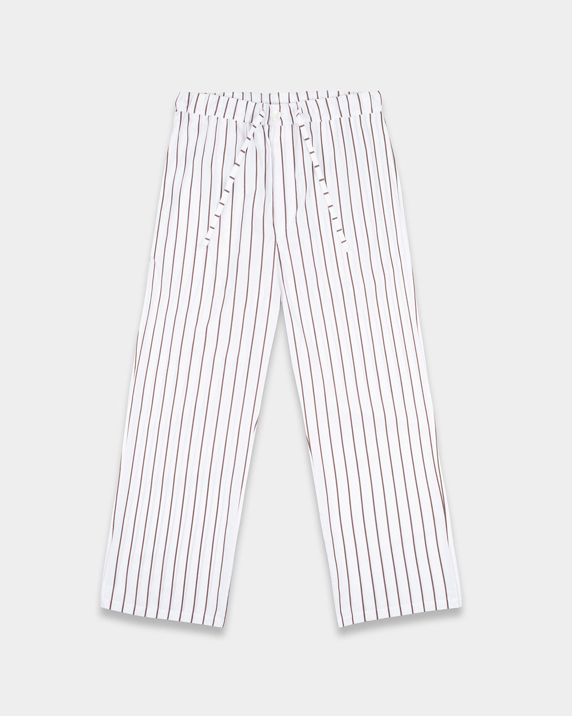 Brown Sun Stripes Cotton Trousers