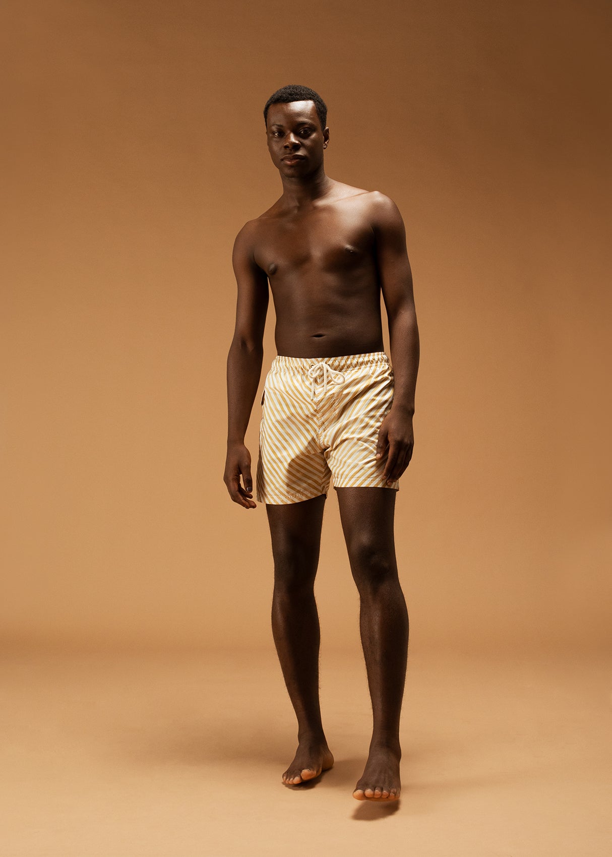 Brown Wave Swim Shorts
