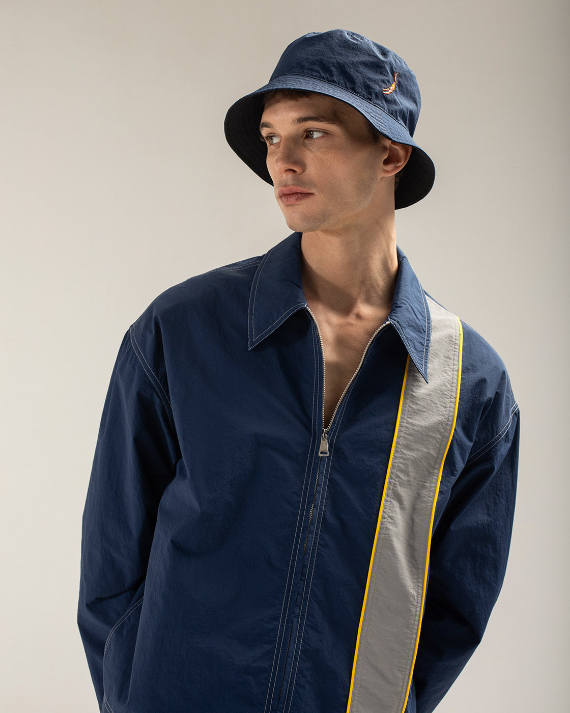 Black Blue Reversible Bucket Hat