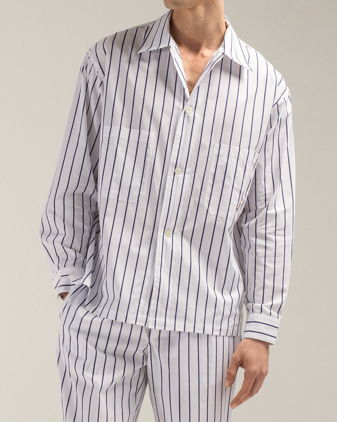 Blue Sun Stripes Cotton Shirt