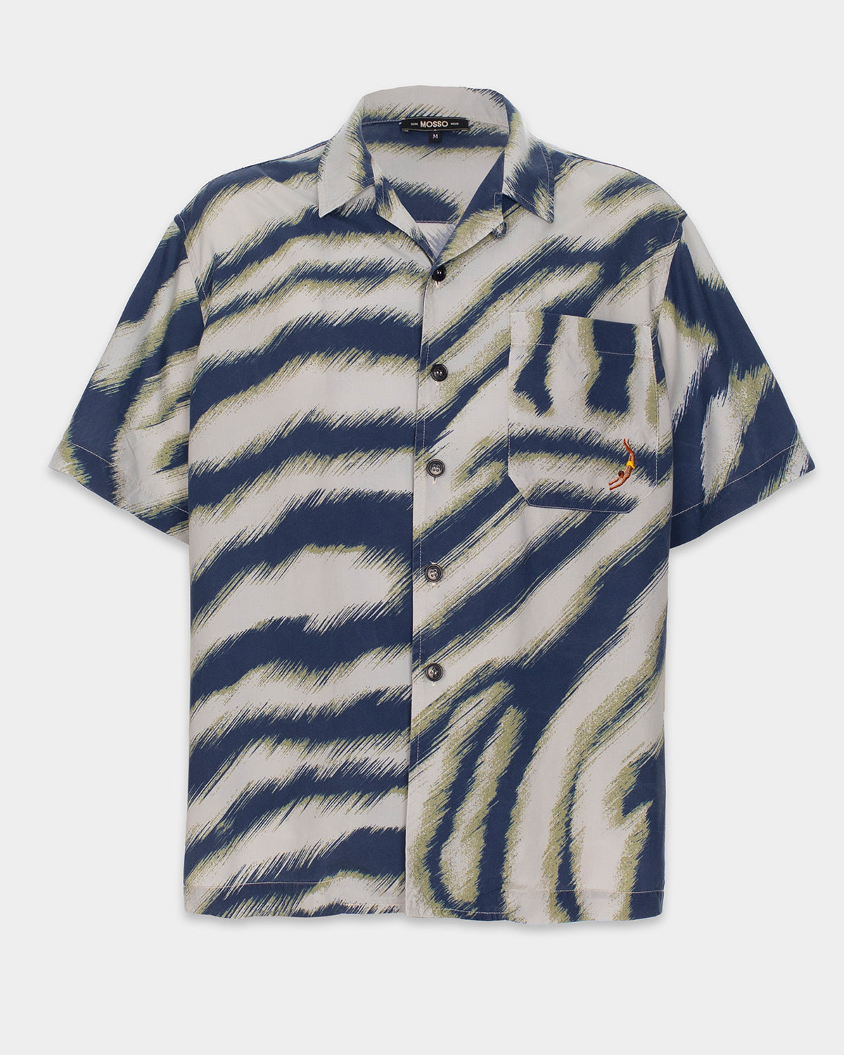 Camicia Manica Corta Zebra blu notte