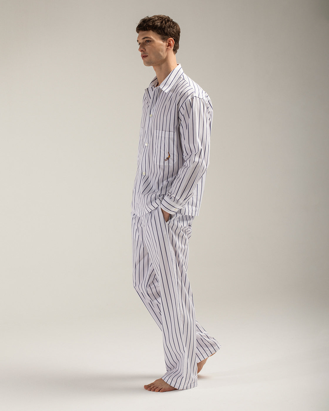 Blue Sun Stripes Cotton Shirt