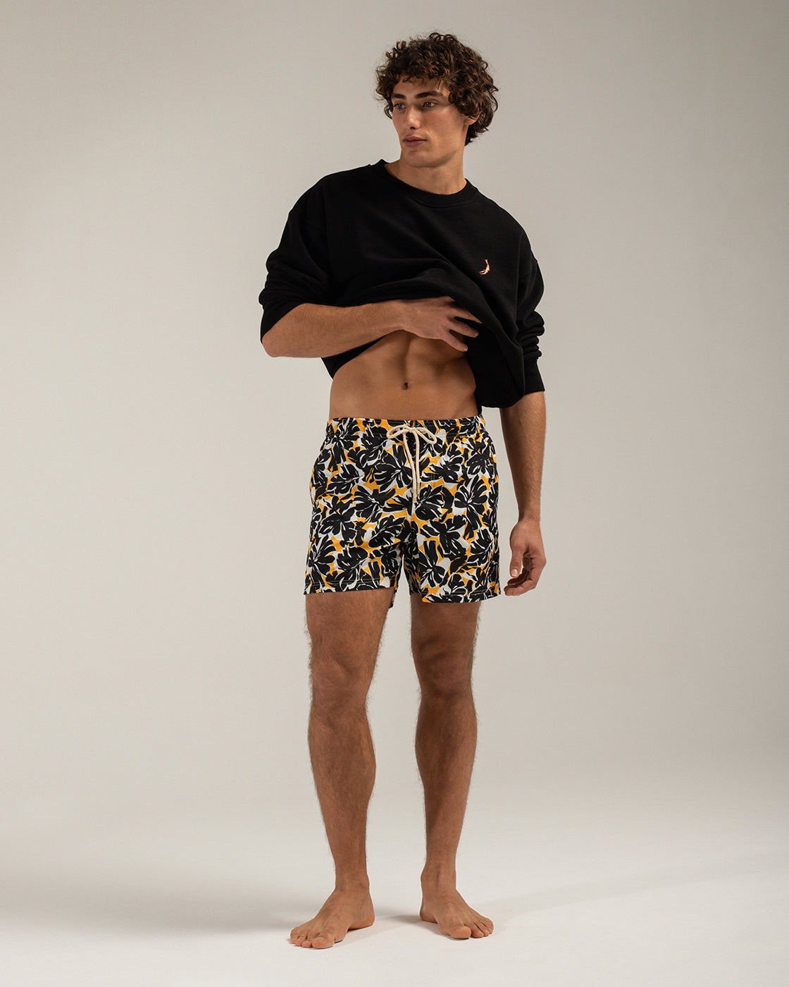 Black Foliage Swim Shorts