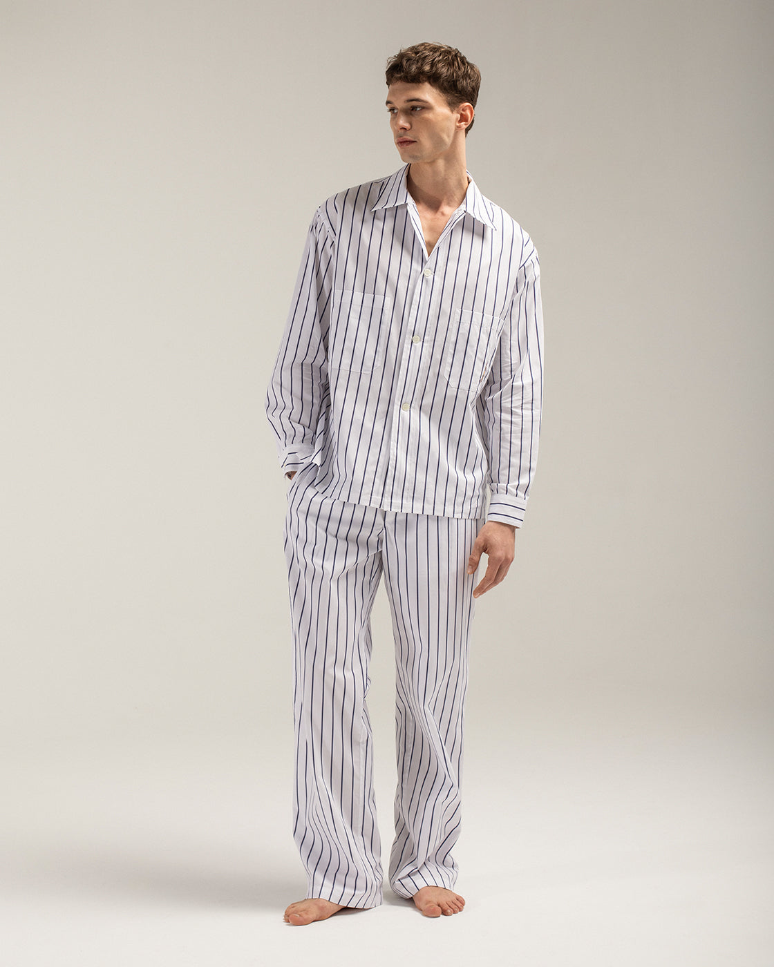 Blue Sun Stripes Cotton Shirt