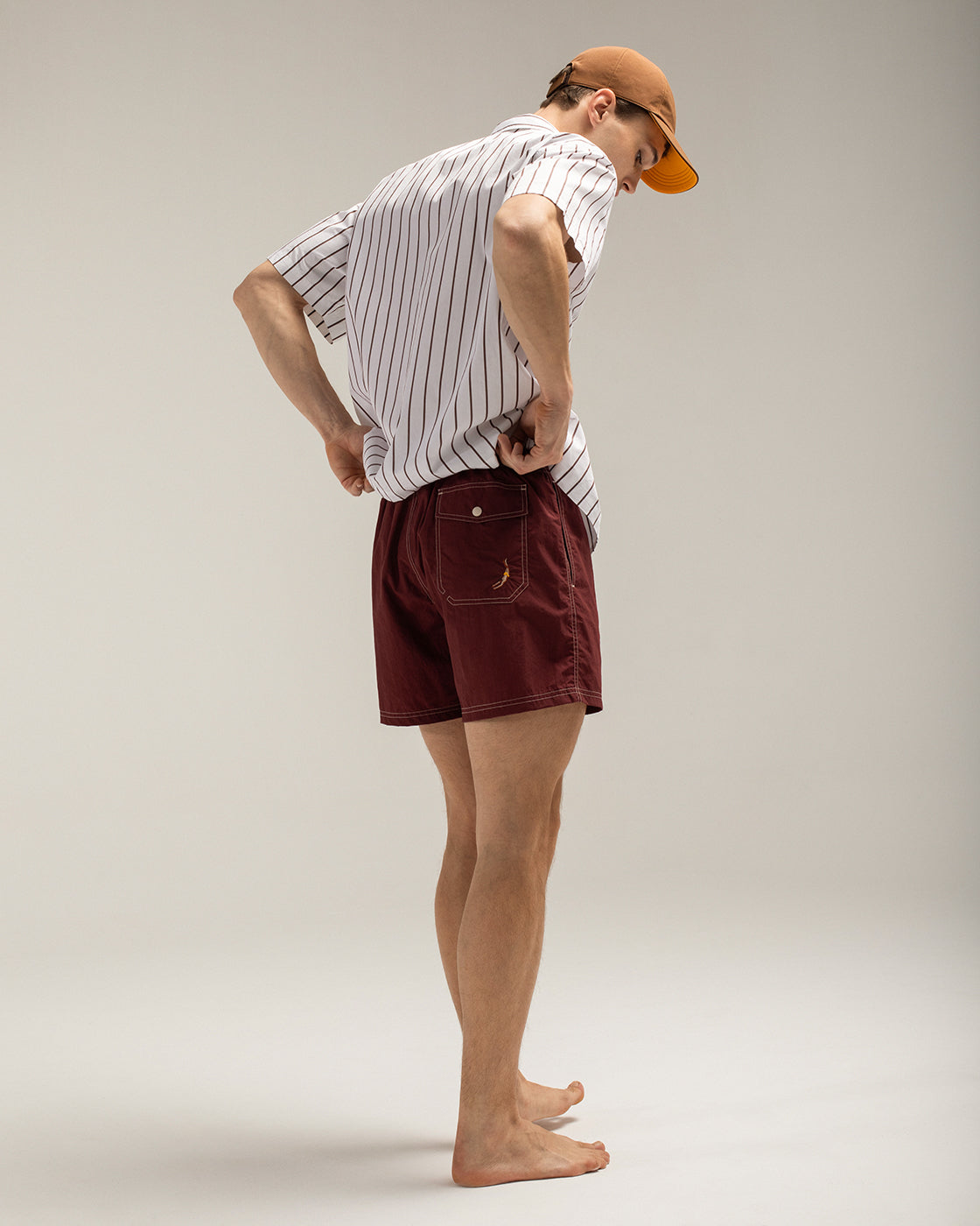 Brown Sun Stripes Short Sleeve Shirt