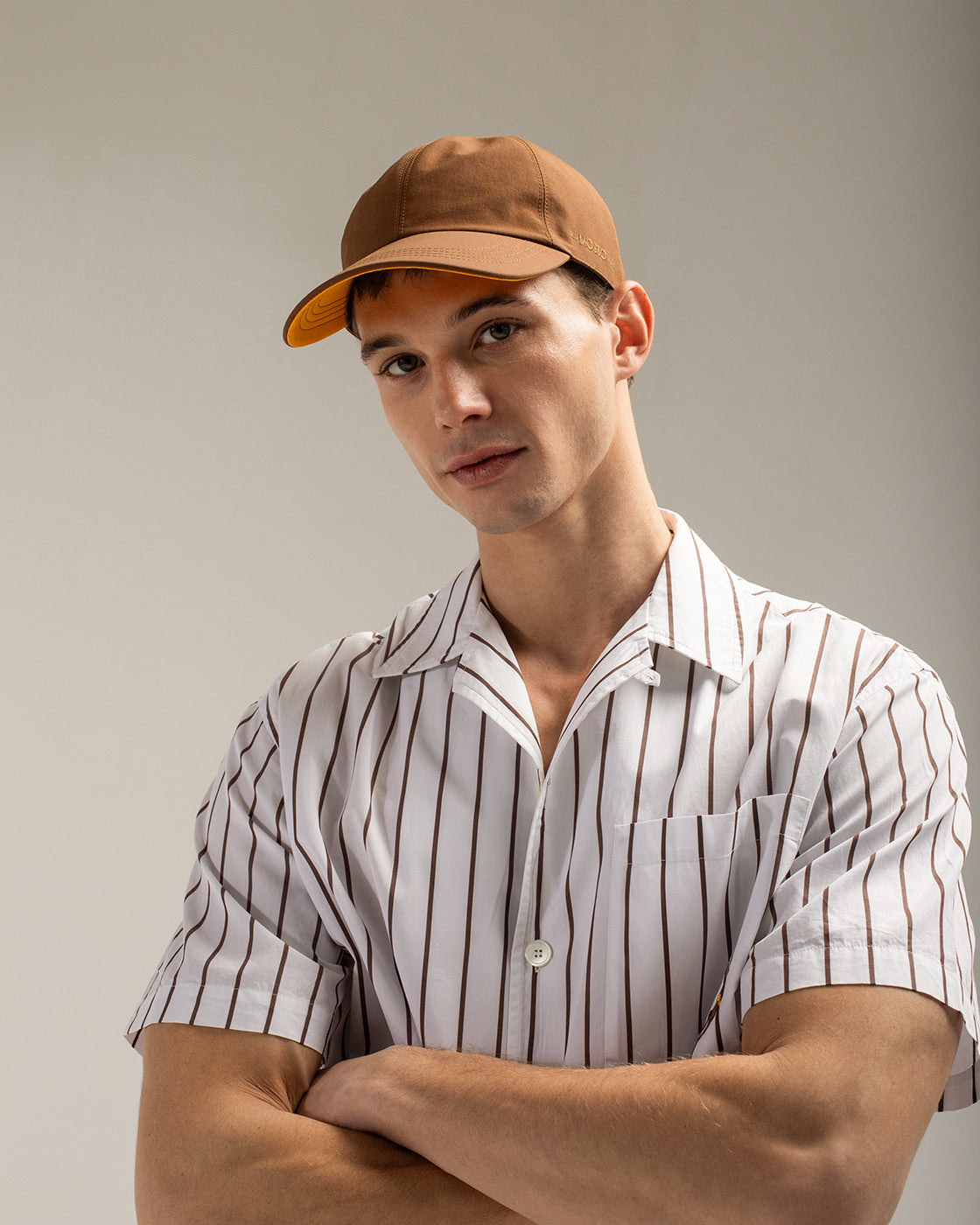 Brown Sun Stripes Short Sleeve Shirt