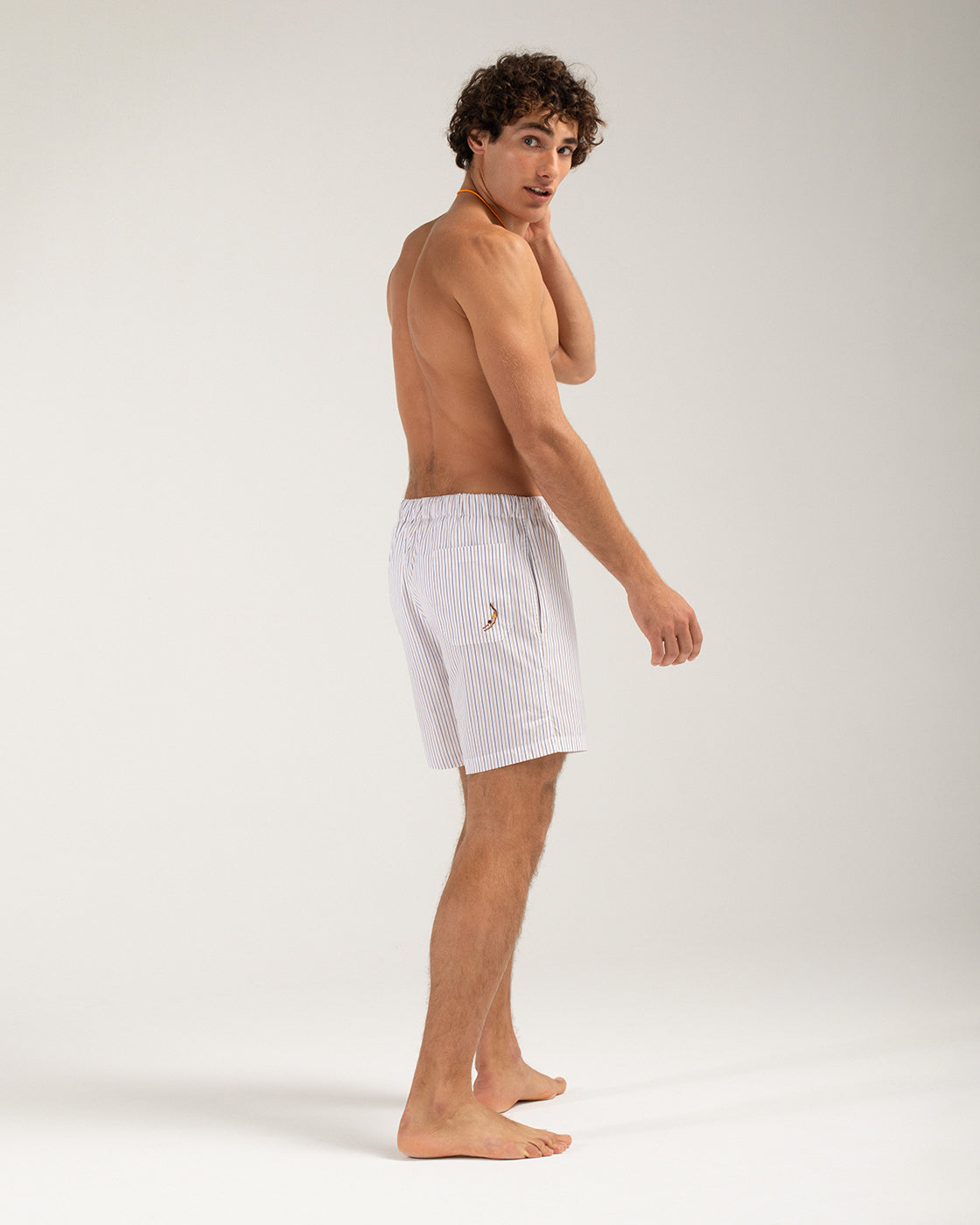 Fine Stripe Cotton Shorts