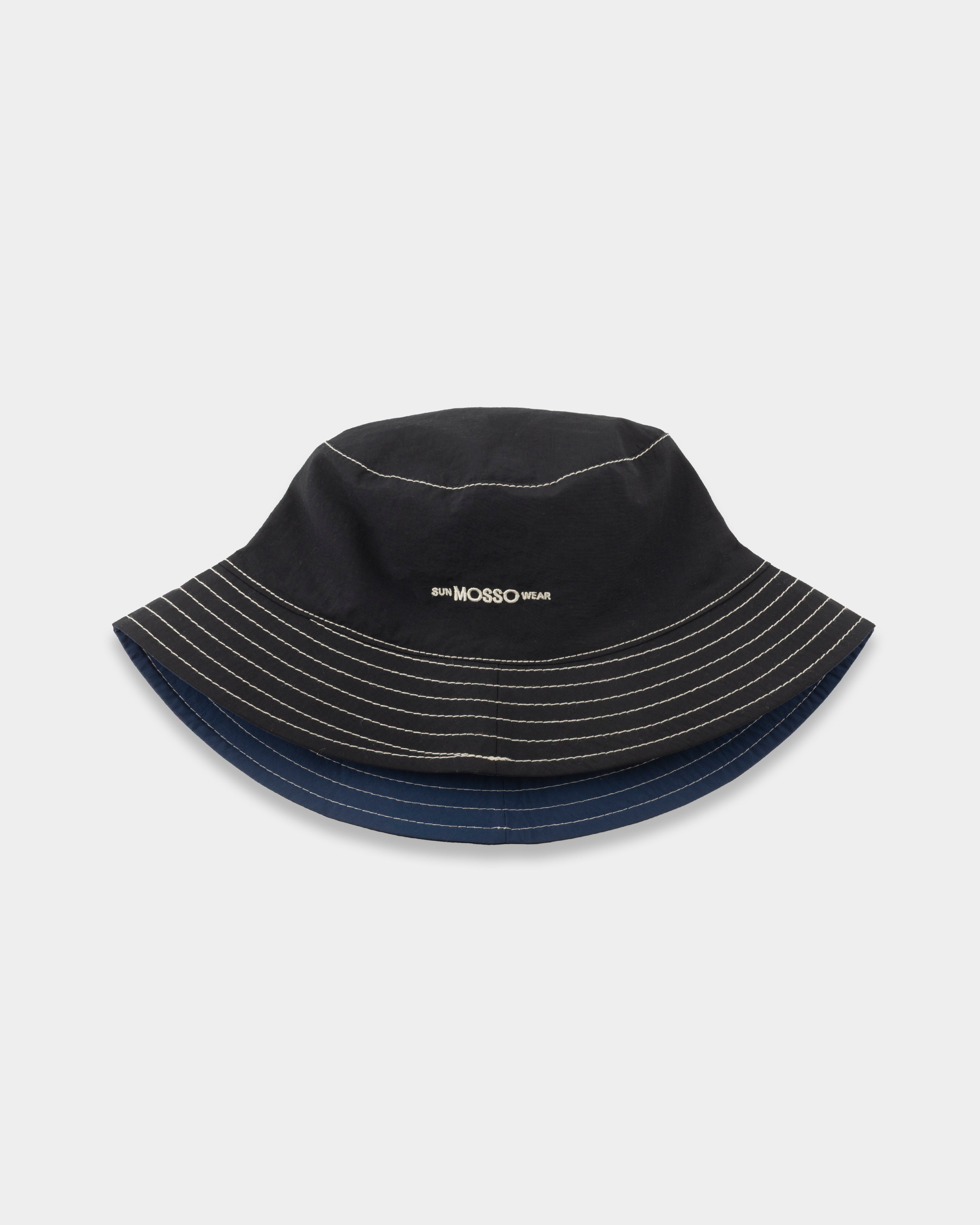Black Blue Reversible Bucket Hat