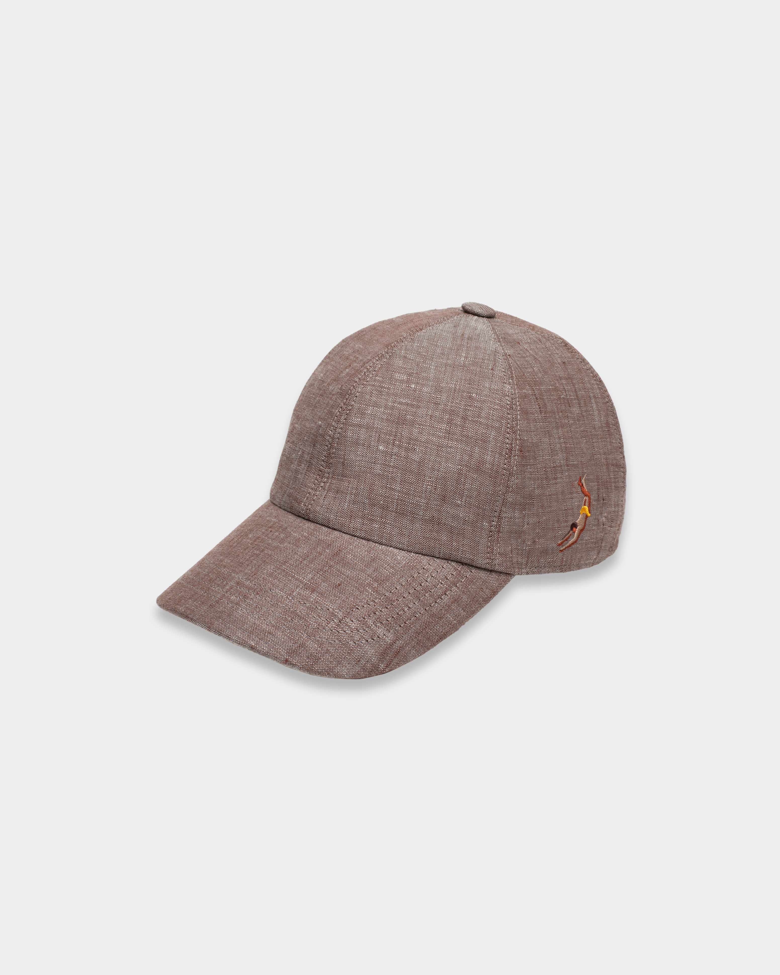 Brown Linen Baseball Cap