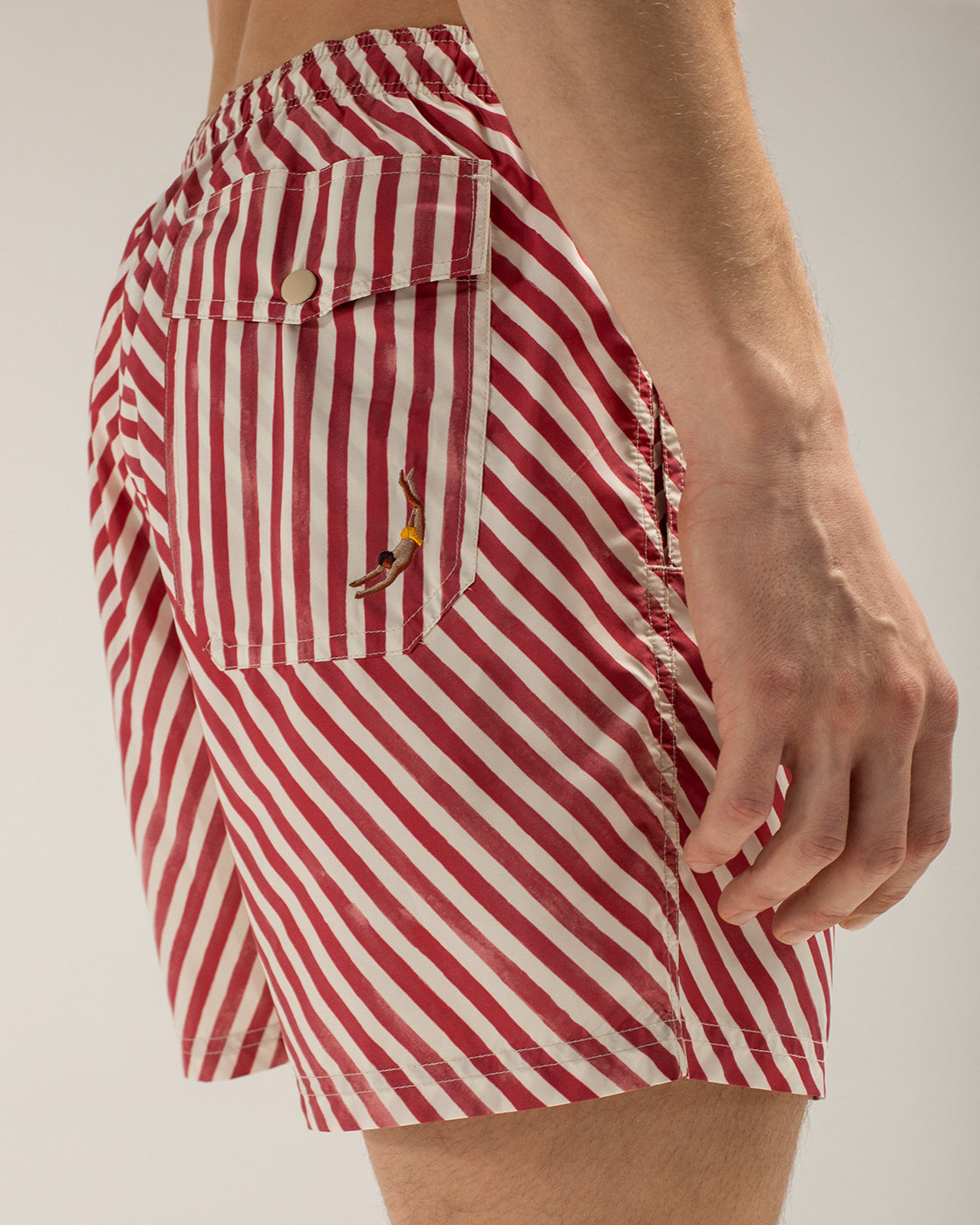 Red Wave Swim Shorts